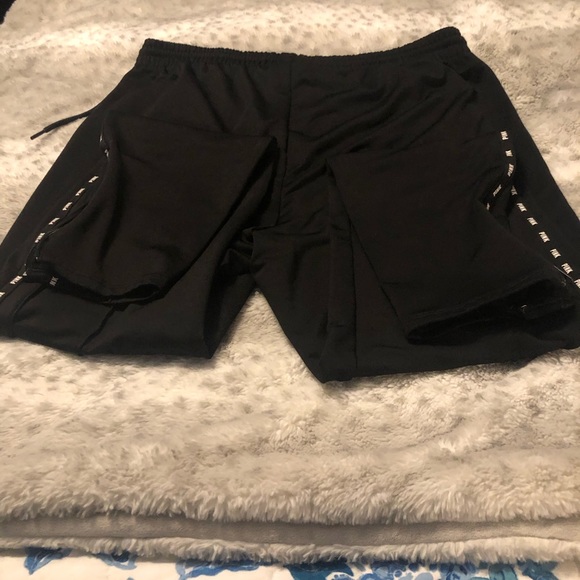 EUC Pink Victoria Secret Track Pants Large Pink Logo On Side Zip On Side & Leg - Picture 3 of 9